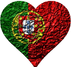 Fahnen Europa Portugal Herz 