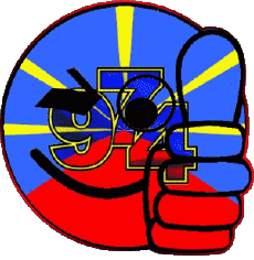 Bandiere Francia D.O.M - T.O.M La Réunion Faccina - OK 