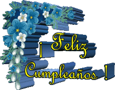 Messages Spanish Feliz Cumpleaños Floral Transparent Background 002 