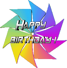Mensajes Inglés Happy Birthday Abstract - Geometric Fondo transparente 016 