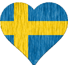 Flags Europe Sweden Heart 