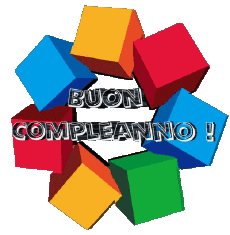 Messagi Italiano Buon Compleanno Astratto - Geometrico 004 