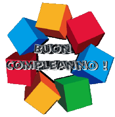 Nachrichten Italienisch Buon Compleanno Astratto - Geometrico Transparenter Hintergrund 004 