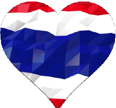 Banderas Asia Tailandia Corazón 