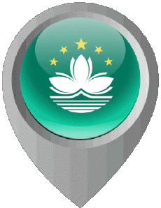 Flags Asia Macao Location Pin 