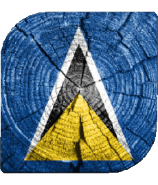 Drapeaux Amériques Sainte Lucie Carré 