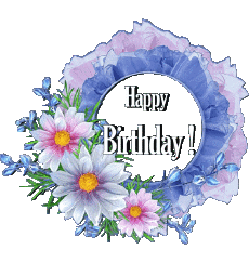 Messagi Inglese Happy Birthday Floral 020 