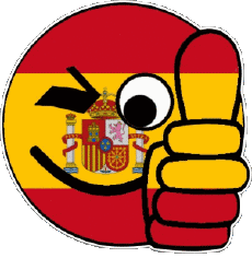 Fahnen Europa Spanien Smiley - OK 