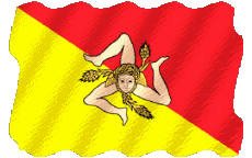 Drapeaux Europe Italie Sicile Ondulation 