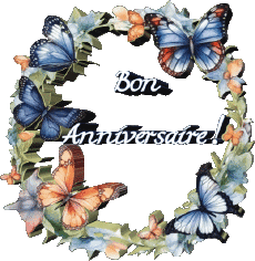 Messagi Francese Bon Anniversaire Papillons Sfondo trasparente 007 