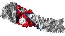 Drapeaux Asie Népal Carte 