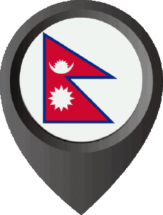 Flags Asia Nepal Location Pin 