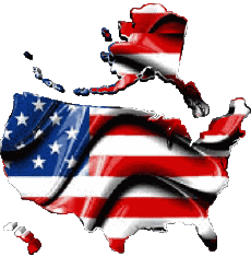 Flags America U.S.A - National Map 