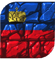 Bandiere Europa Liechtenstein Quadrato 