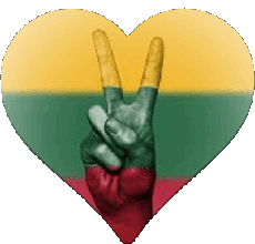 Drapeaux Europe Lituanie Coeur 