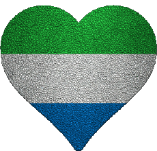 Banderas África Sierra Leone Corazón 