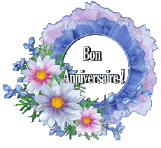 Messages French Bon Anniversaire Floral 020 
