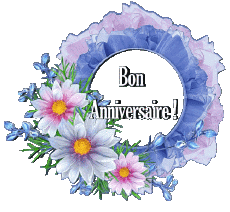 Messagi Francese Bon Anniversaire Floral Sfondo trasparente 020 