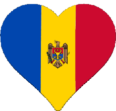Drapeaux Europe Moldavie Coeur 