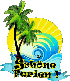 Mensajes Alemán Schöne Ferien Fondo transparente 25 