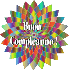 Nachrichten Italienisch Buon Compleanno Astratto - Geometrico 022 