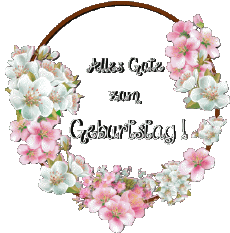 Messagi Tedesco Alles Gute zum Geburtstag Blumen Sfondo trasparente 017 