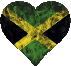 Flags America Jamaica Heart 