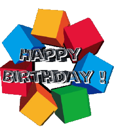 Messages English Happy Birthday Abstract - Geometric Transparent Background 004 