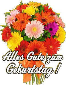 Mensajes Alemán Alles Gute zum Geburtstag Blumen Fondo transparente 003 