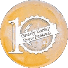 Brew festival Logo 10 Year&#039;s-Bebidas Cervezas USA Gnarly Barley 