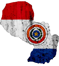 Fahnen Amerika Paraguay Karte 
