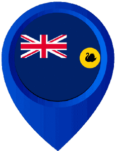 Banderas Oceanía Australia Western Australia Marcador de ubicación 
