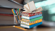 Mensajes Inglés Happy Back to School Fondo animado 003 