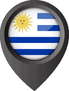 Flags America Uruguay Location Pin 