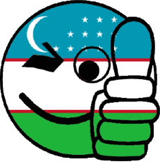 Flags Asia Uzbekistan Smiley - OK 