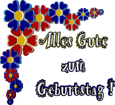 Messagi Tedesco Alles Gute zum Geburtstag Blumen Sfondo trasparente 005 