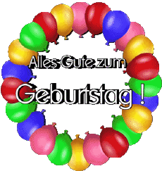 Messages German Alles Gute zum Geburtstag Luftballons - Konfetti 008 