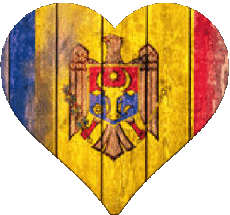 Fahnen Europa Moldawien Herz 