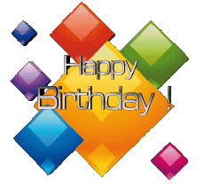 Messagi Inglese Happy Birthday Abstract - Geometric 014 