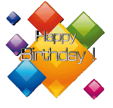 Nachrichten Englisch Happy Birthday Abstract - Geometric Transparenter Hintergrund 014 