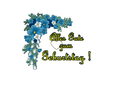 Messages Allemand Alles Gute zum Geburtstag Blumen Fond Transparent 002 