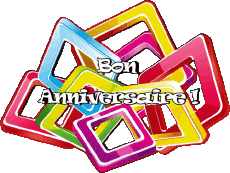 Messages French Bon Anniversaire Abstrait - Géométrique Transparent Background 017 