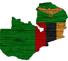 Banderas África Zambia Mapa 