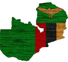 Drapeaux Afrique Zambie carte 