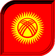 Bandiere Asia Kyrgyzstan Quadrato 