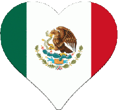 Bandiere America Messico Cuore 