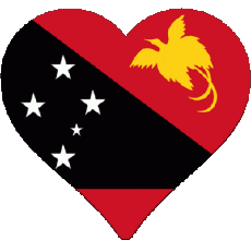 Bandiere Oceania Papua Nuova Guinea Cuore 