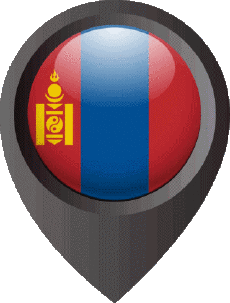 Fahnen Asien Mongolei Standort-Pin 