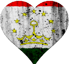 Drapeaux Asie Tadjikistan Coeur 