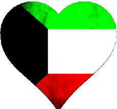 Bandiere Asia Kuwait Cuore 